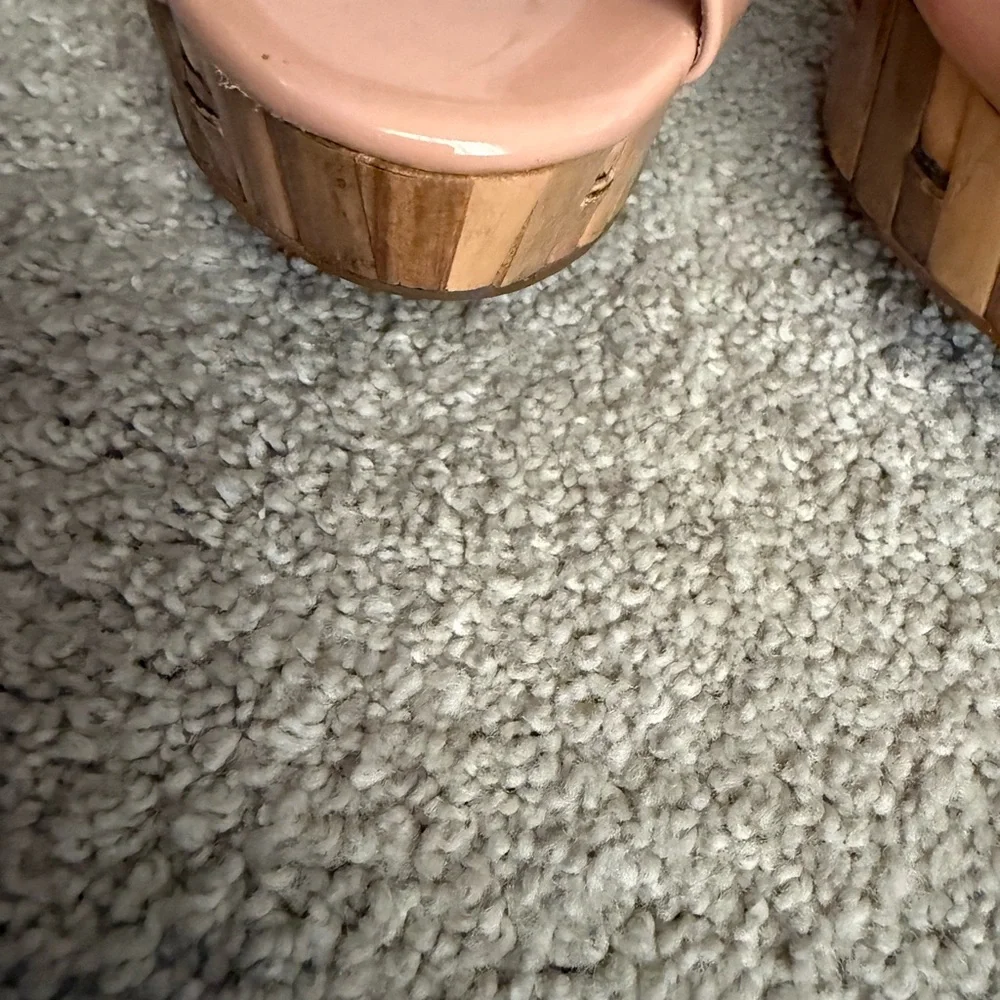 Miu Miu Nude Beige/Pink Peep Toe Platform Slingbacks